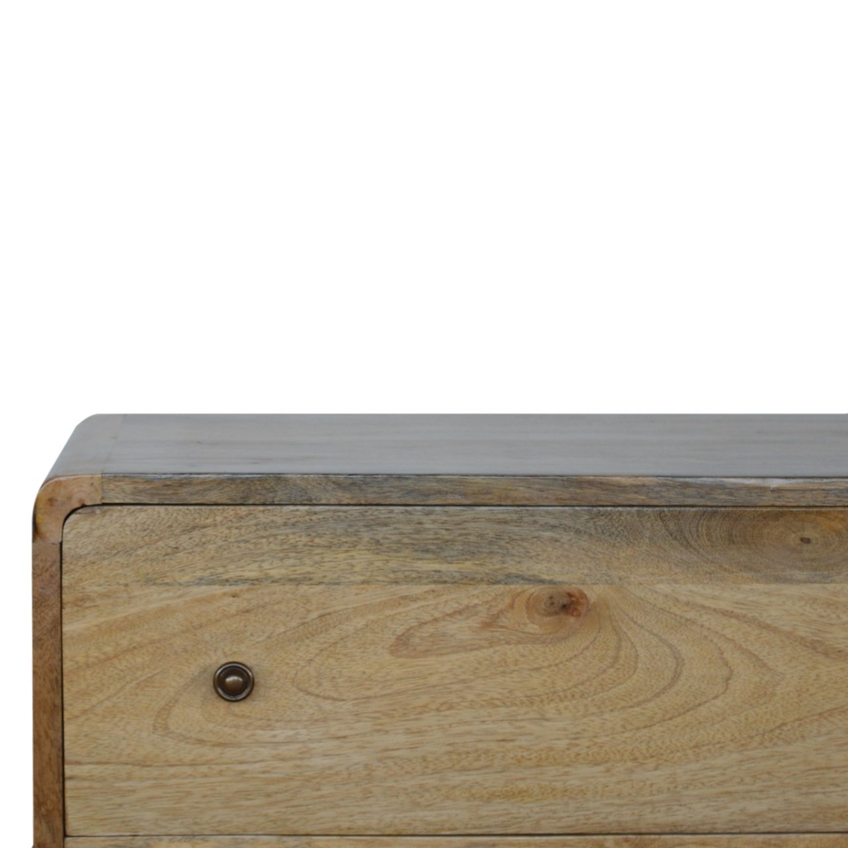 Artisan Furniture Solid Wood Curved Oak-ish Chest