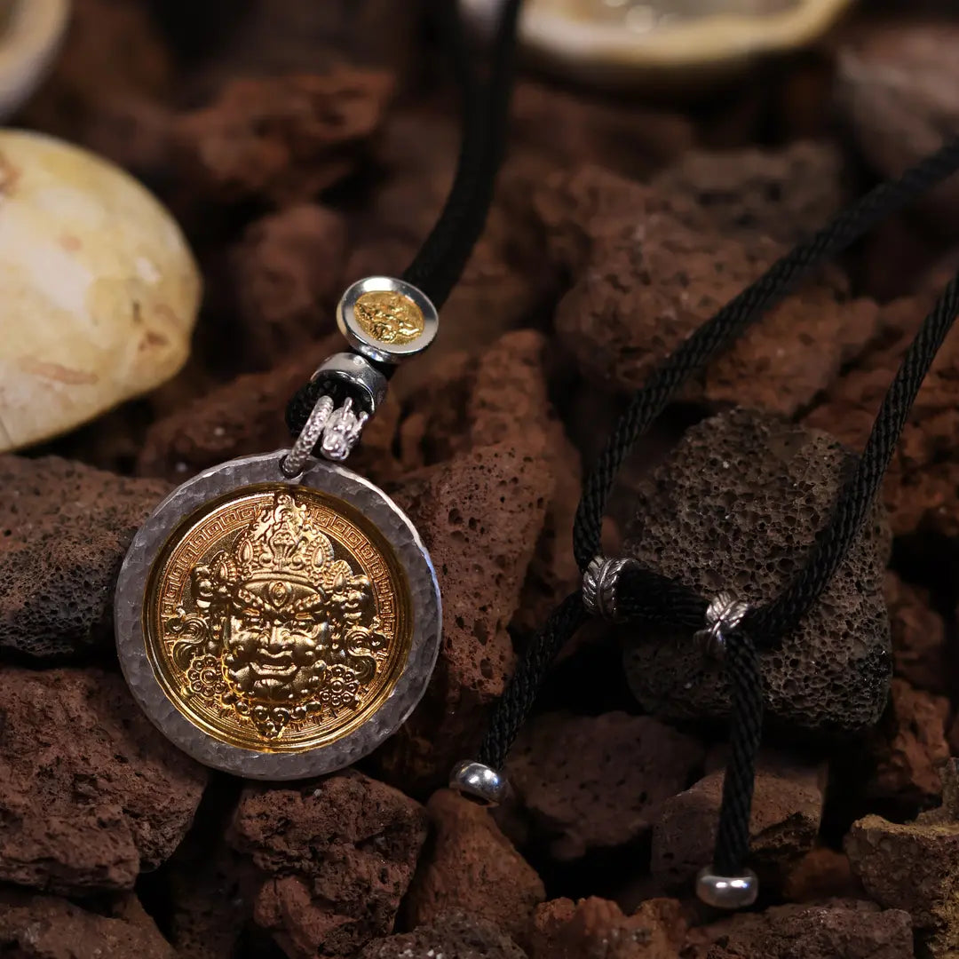 Yellow Jambhala Black Cord Necklace-30g