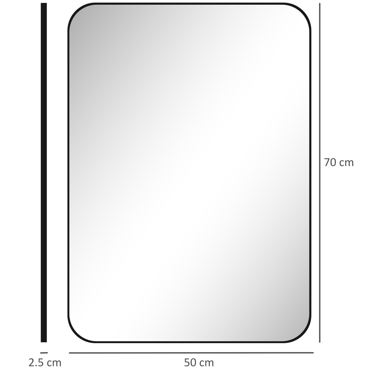 HOMCOM Rectangle Mirror, Wall Mirror with Steel Frame for Bathroom