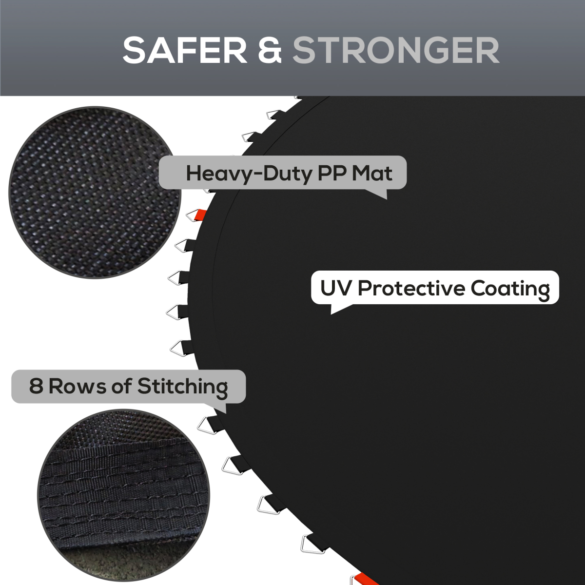 SPORTNOW Trampoline Mat with 54 V-Hooks, for 10ft Trampoline