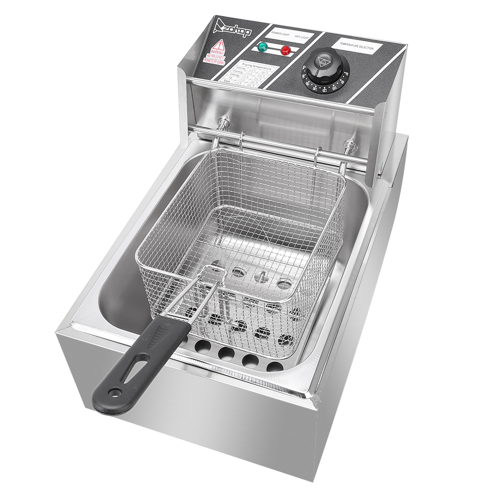 [Replace old code: 96063967] EH81 2500W 220-240V 6.3QT/6L Stainless Steel Single Cylinder Electric Fryer UK Plug