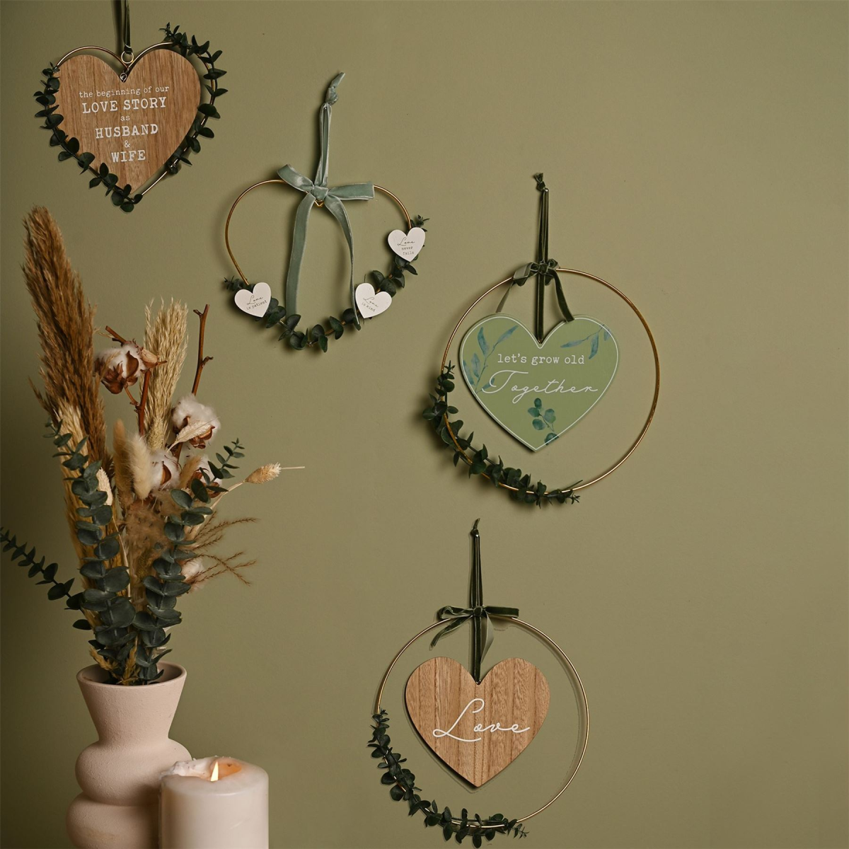 Love Story 'Love Is Patient' Heart Wreath