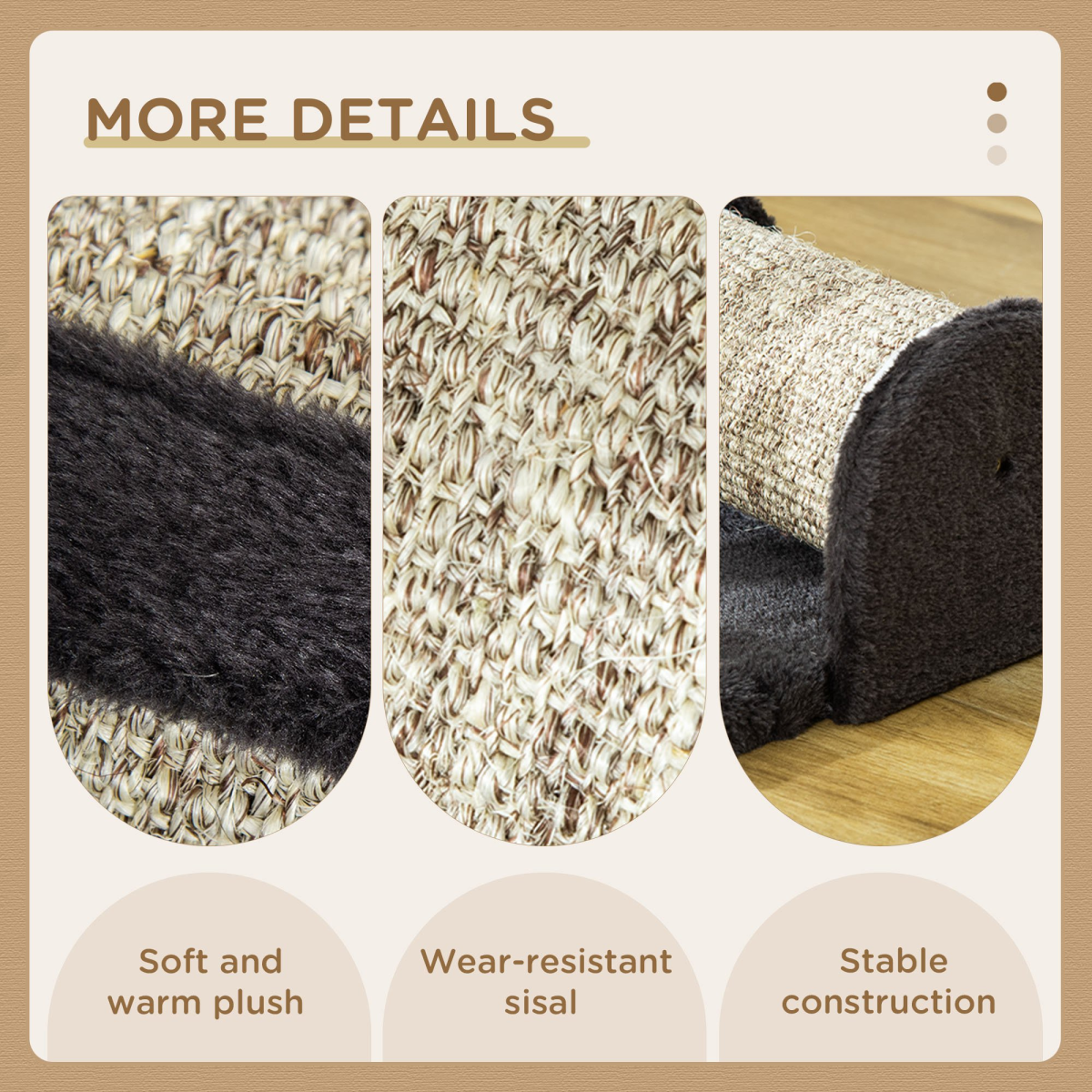 Cat Scratcher Sisal Scratching Pad Mat Board Kitten Toy w/ Roller Feather Teaser