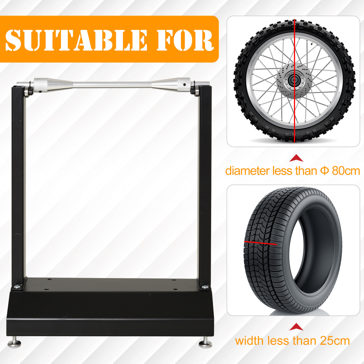 Motorcycle / Bicycle Wheel Balance Stand, Rotating Wheel Durhand