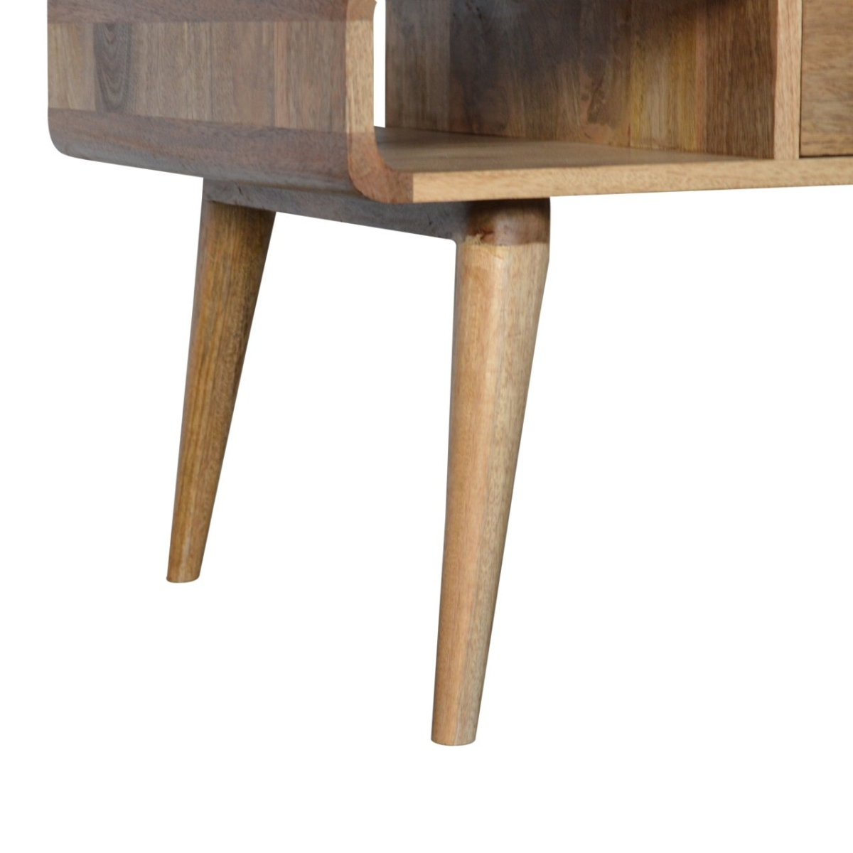 Artisan Furniture Solid Wood Curved Oak-ish Coffee Table