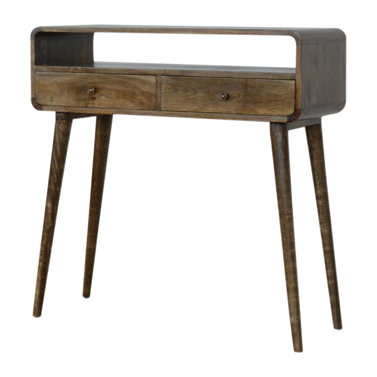 Artisan Furniture Solid Wood Curved Grey-wash Console Table