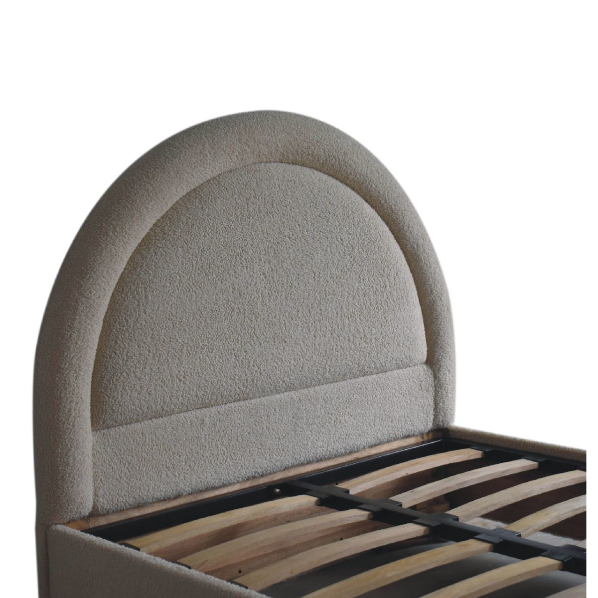 Artisan Furniture Solid Wood Cream Boucle Double Bed