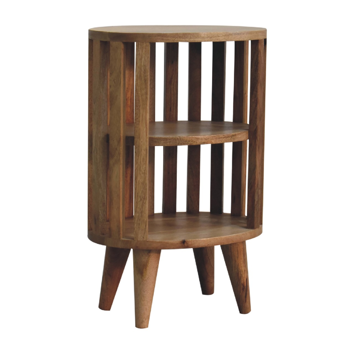 Artisan Furniture Solid Wood Ariella Double Shelf Oak-ish Bedside