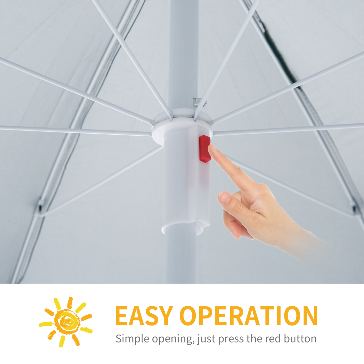 2.2M Fishing Umbrella Garden parasol Outdoor Sun Shelter Shade Canopy Outsunny