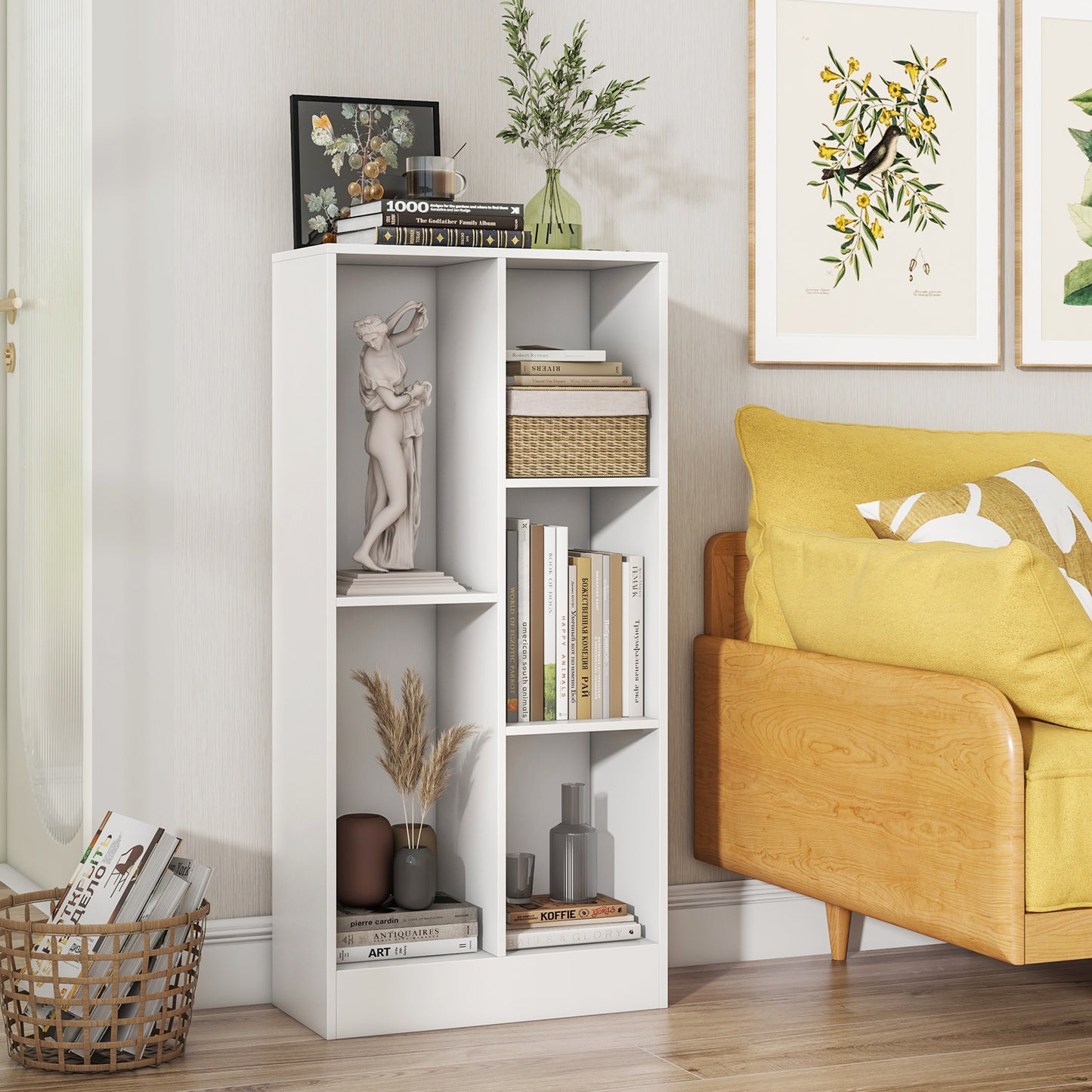 5 Cube Bookcase for Kids-Natural