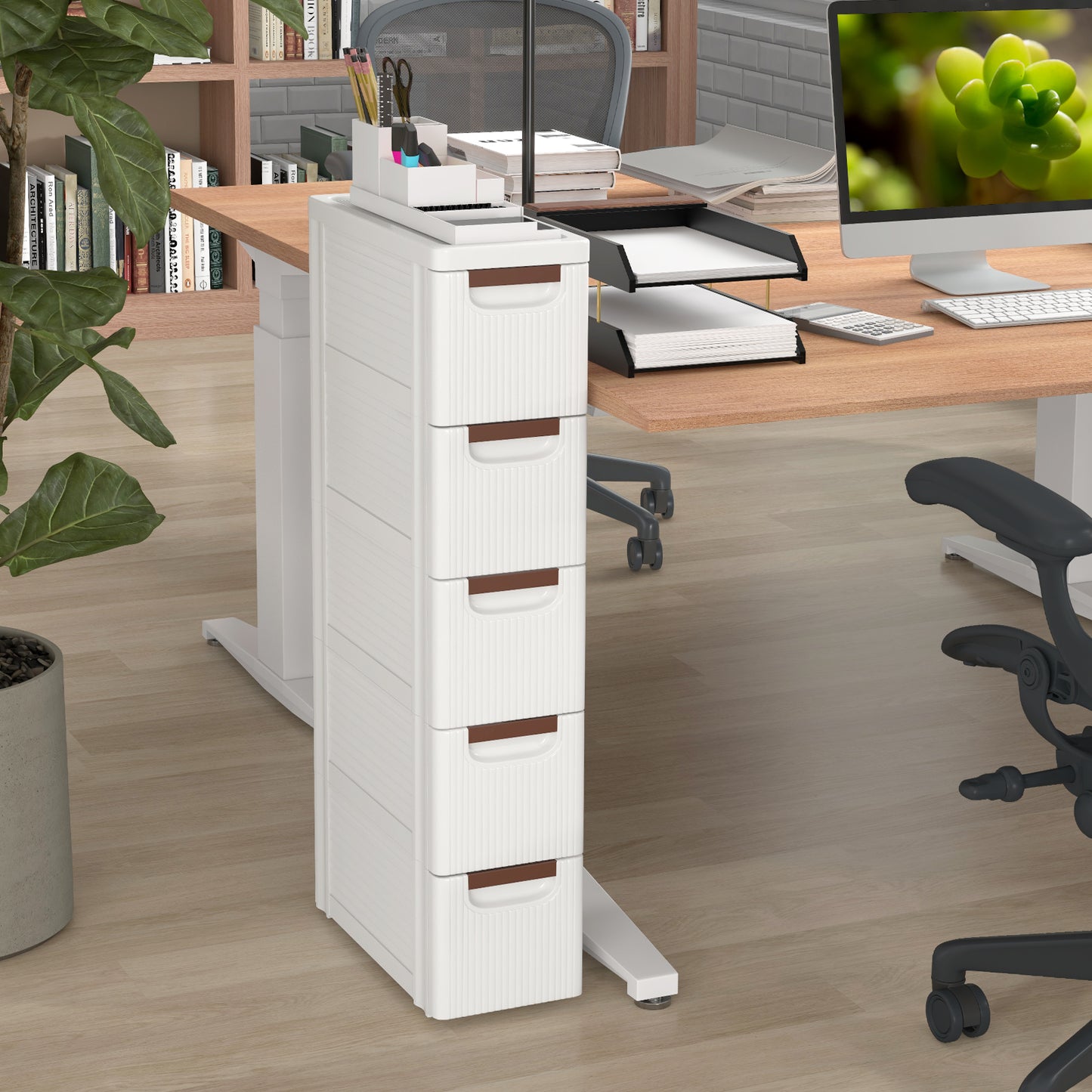 3/4/5/6-Drawer Narrow Storage Cabinet for Small Space-3-Tier