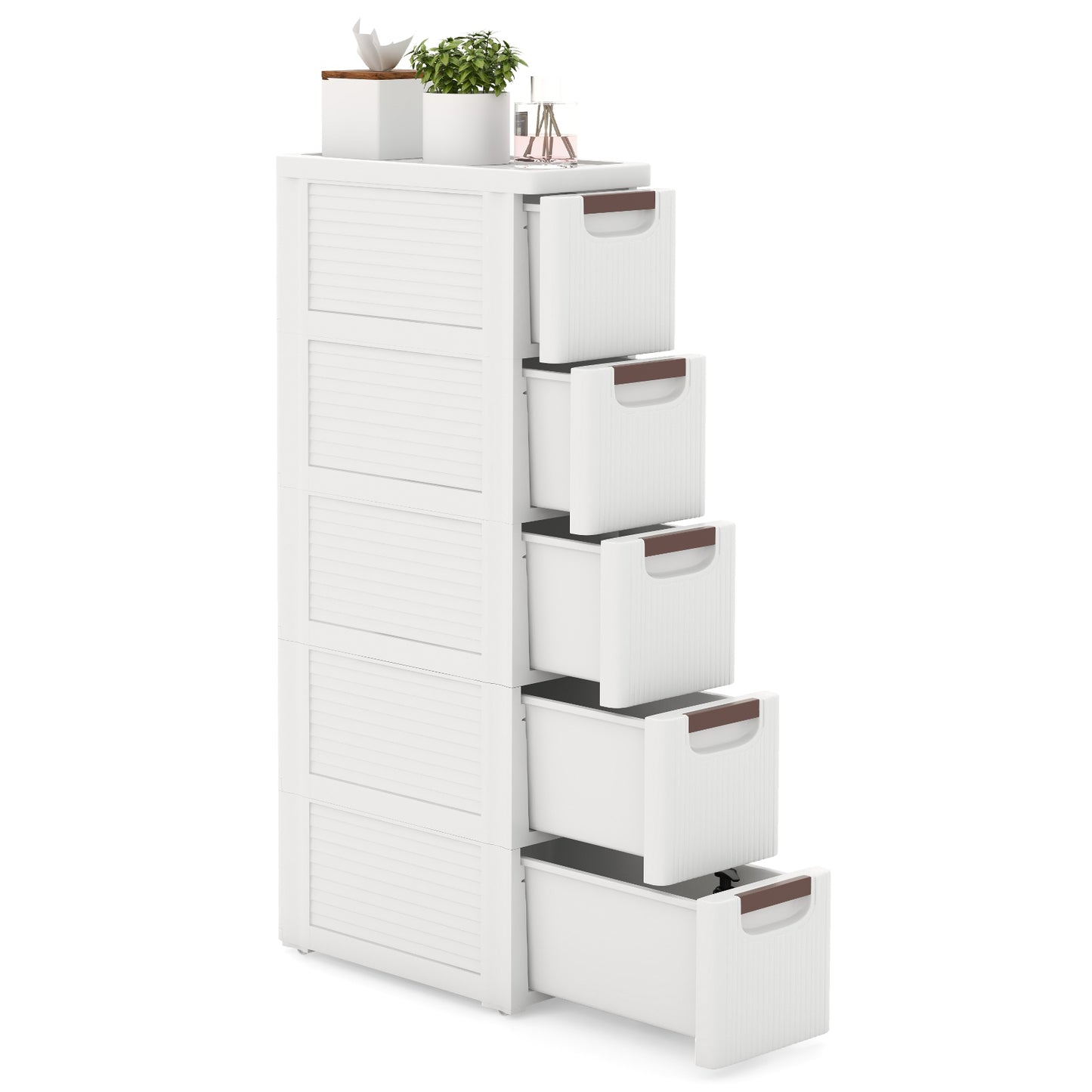 3/4/5/6-Drawer Narrow Storage Cabinet for Small Space-3-Tier