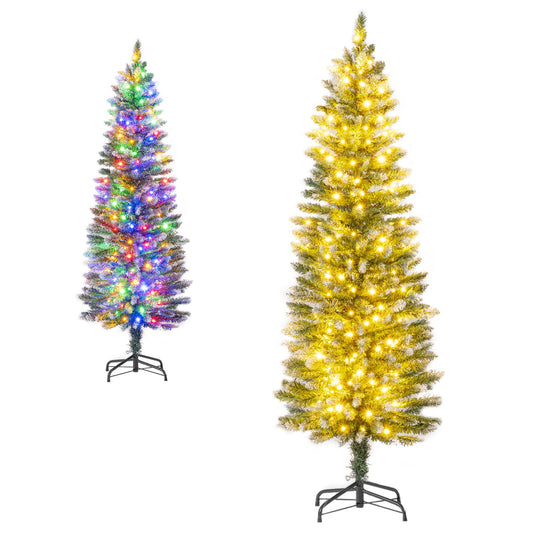 5/6 FT Artificial Christmas Tree Pre-lit Xmas Tree with 150/250 Multi-color and Warm White Switchable LED Lights-5FT