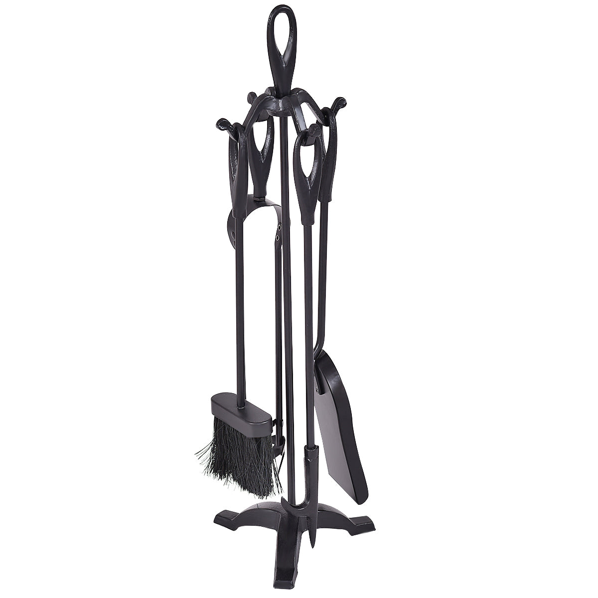 5 Piece High Quality Fire Companion Set Iron Fireplace Fireside Tools