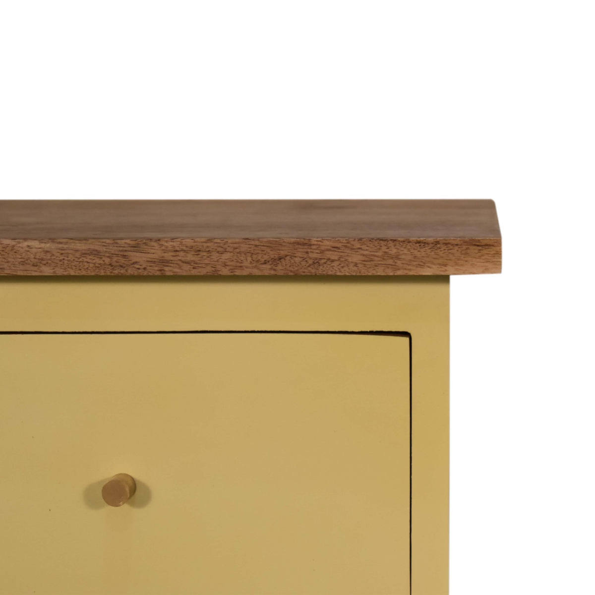 Artisan Furniture Solid Wood Yellow Hand Painted Bedside