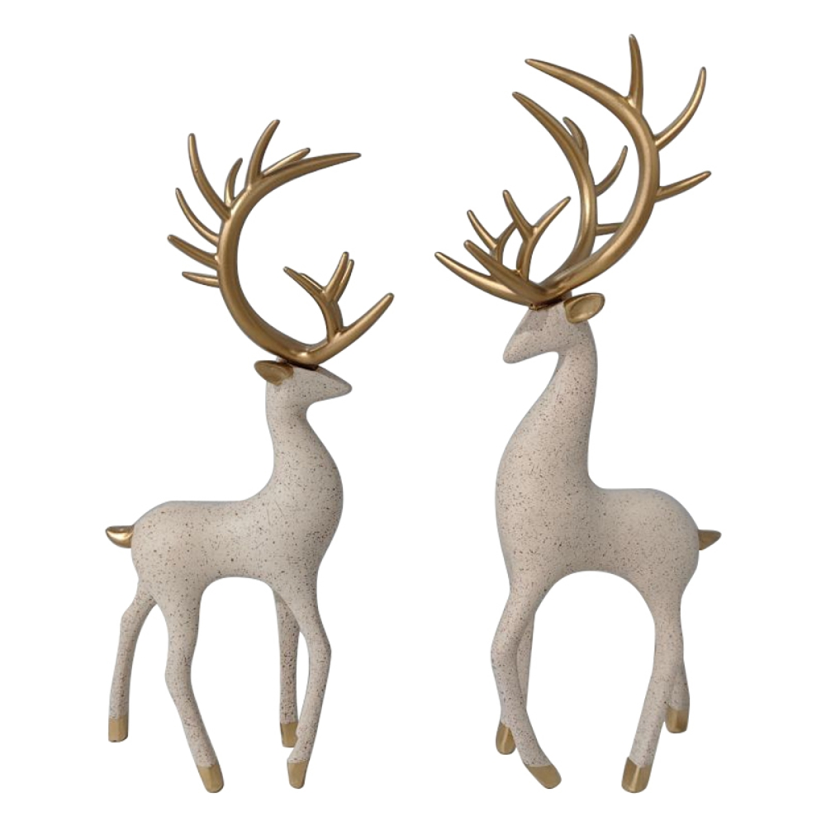 Deer Sculpture Decoration Animal Statue Reindeer Figurines Deer Statue Decor for Bedroom, Beige