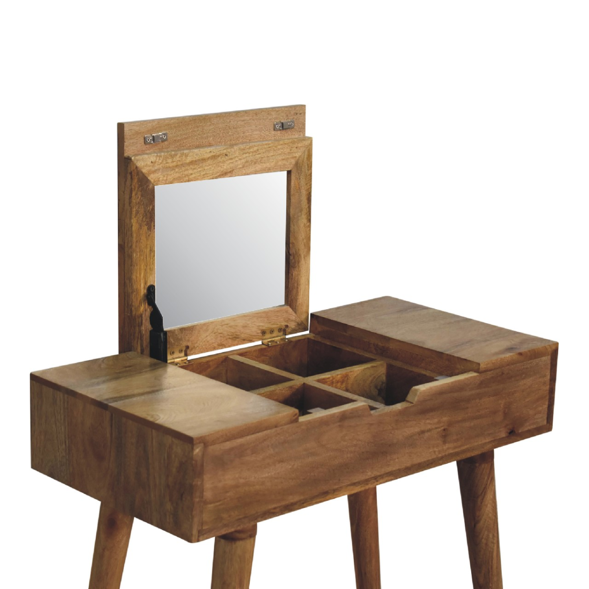 Artisan Furniture Solid Wood Mini Oak-ish Dressing Table, 4 Storage 
78x70x35 cm