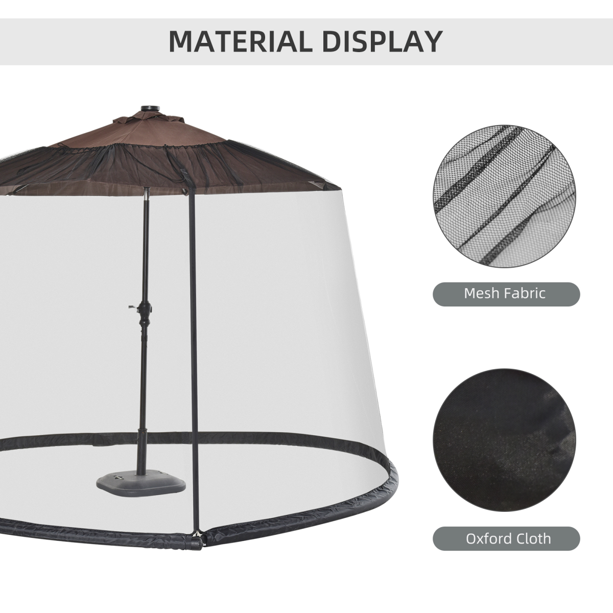 2.3 m Umbrella/Table Mosquito Net-Black