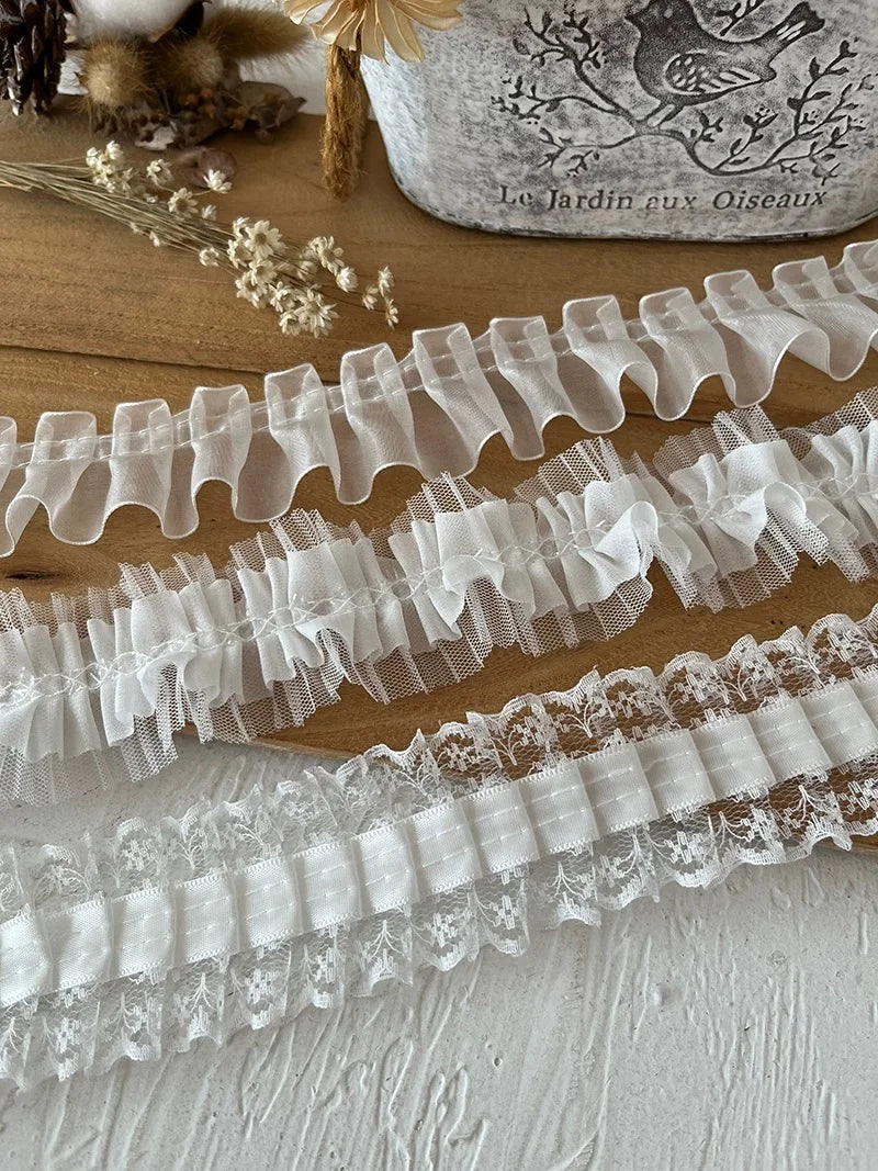 Chiffon Lace Ribbons - Eco-Friendly Decorative Trim Fabric 4cm