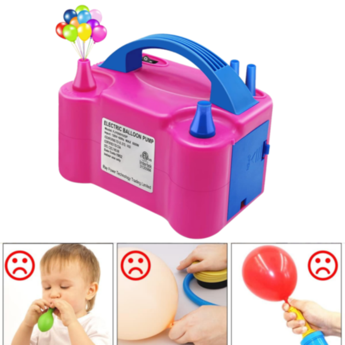 13000pa Electric Balloon Inflator Pump With Dual Nozzle Party Air Blower Xmas UK