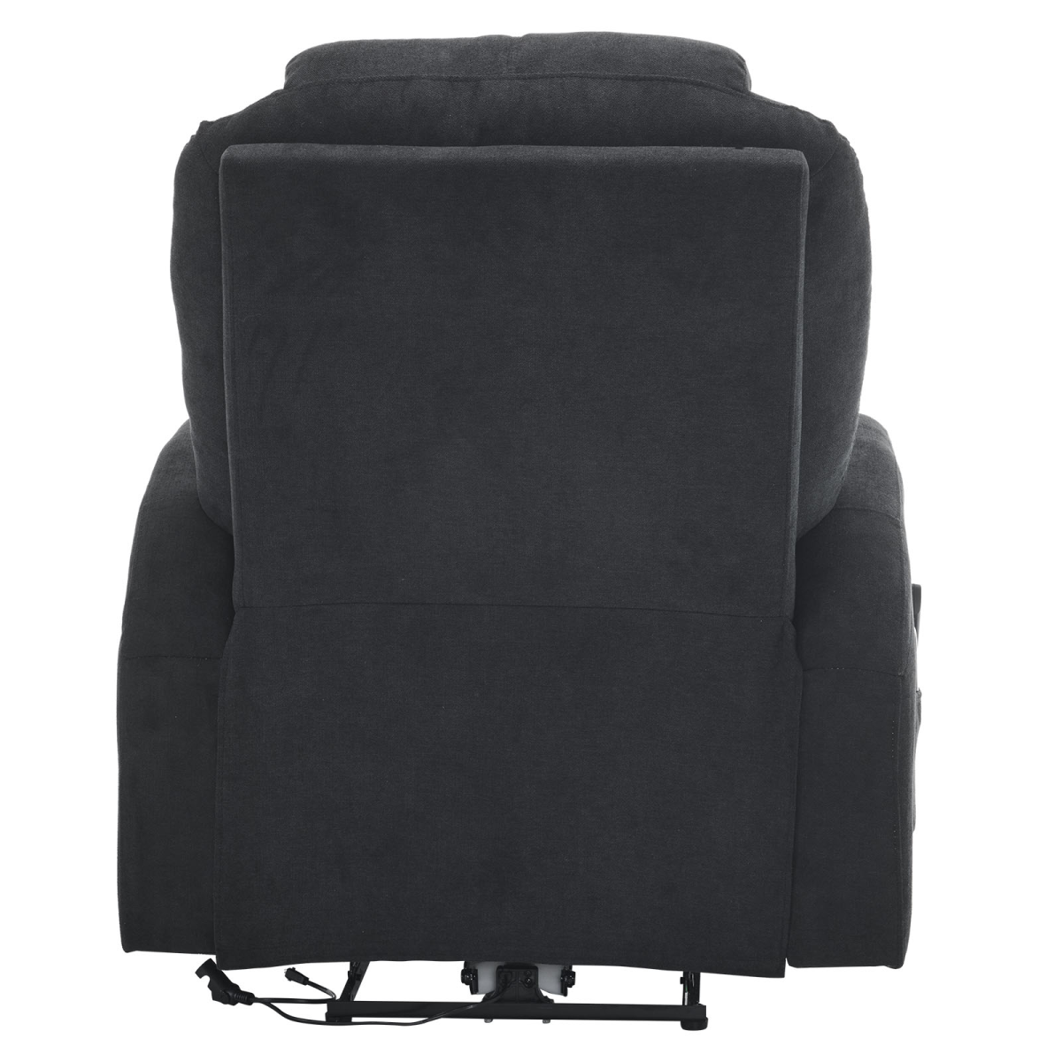 Electric Recliner Chair with 2-Point Massage & Heating, Black Fabric Indoor Functional Chair, 120kg Weight Capacity, Adjustable Reclining Chair for Living Room