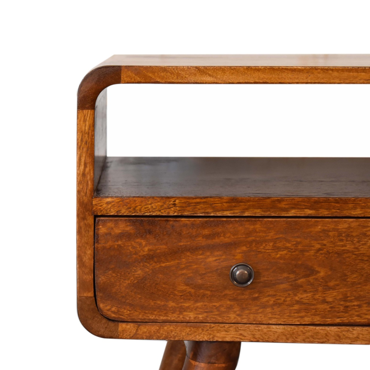 Artisan Furniture Solid Wood Mini Chestnut Curved Media Unit with 2 Drawers