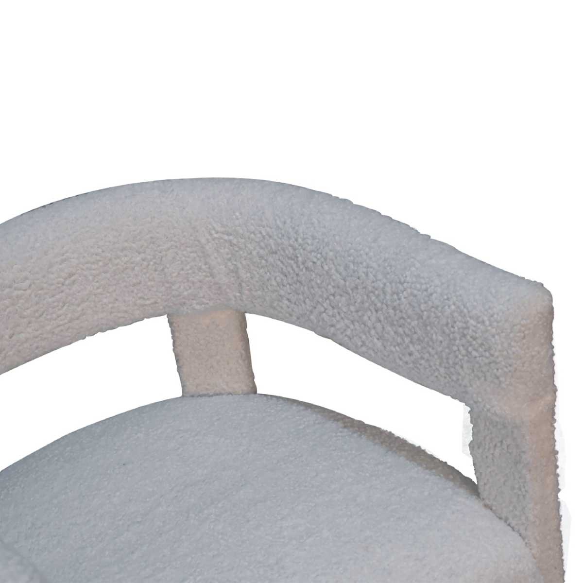 Artisan Furniture Solid Wood White Boucle Occasional Chair