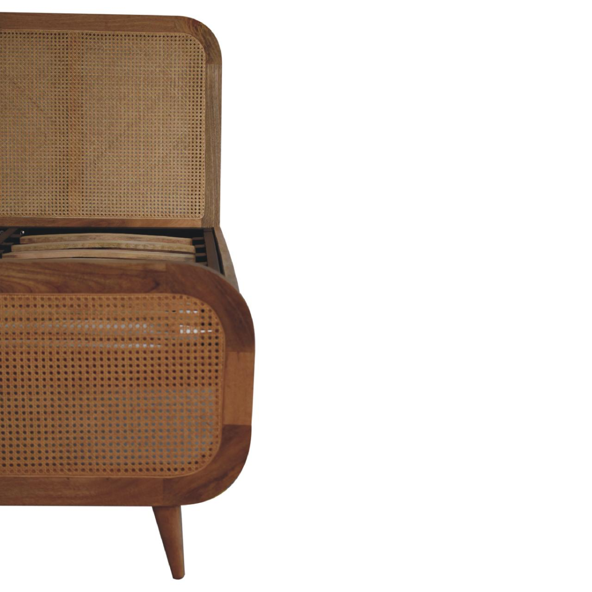 Artisan Furniture Solid Wood Rattan Bed, Beige
