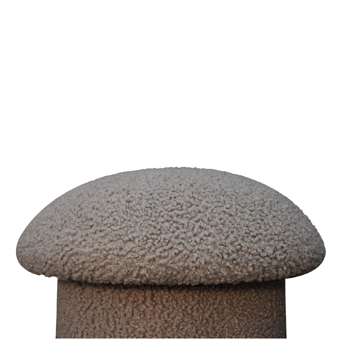 Artisan Furniture Solid Mango Wood Mud Boucle Mushroom Footstool