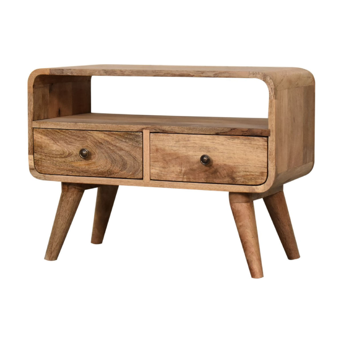 Artisan Furniture Solid Wood Mini Curved Oak-ish Media Unit