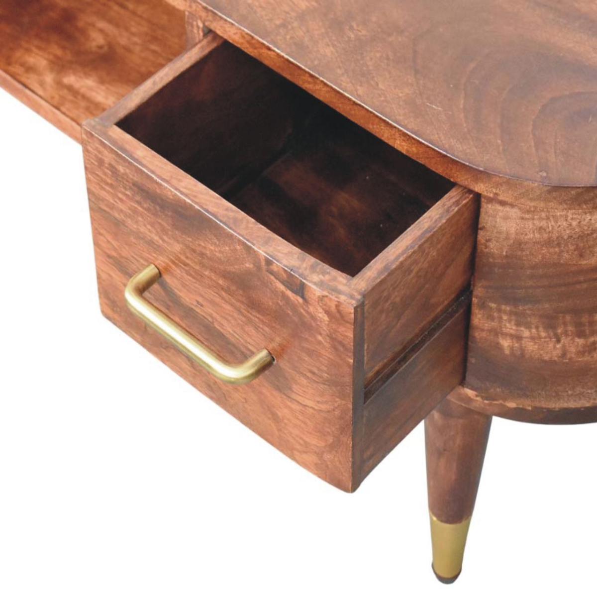 Artisan Furniture Solid Wood Two-Drawer Open-Slot Media Unit, Dark Brown