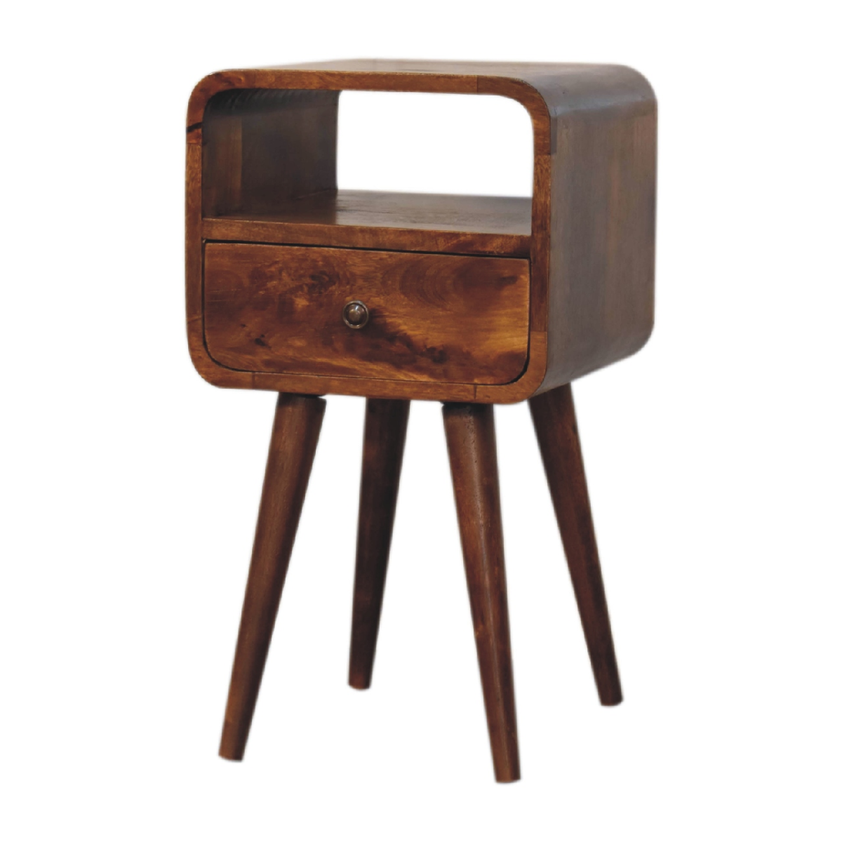 Artisan Furniture Solid Wood Mini Chestnut Curve Open Bedside