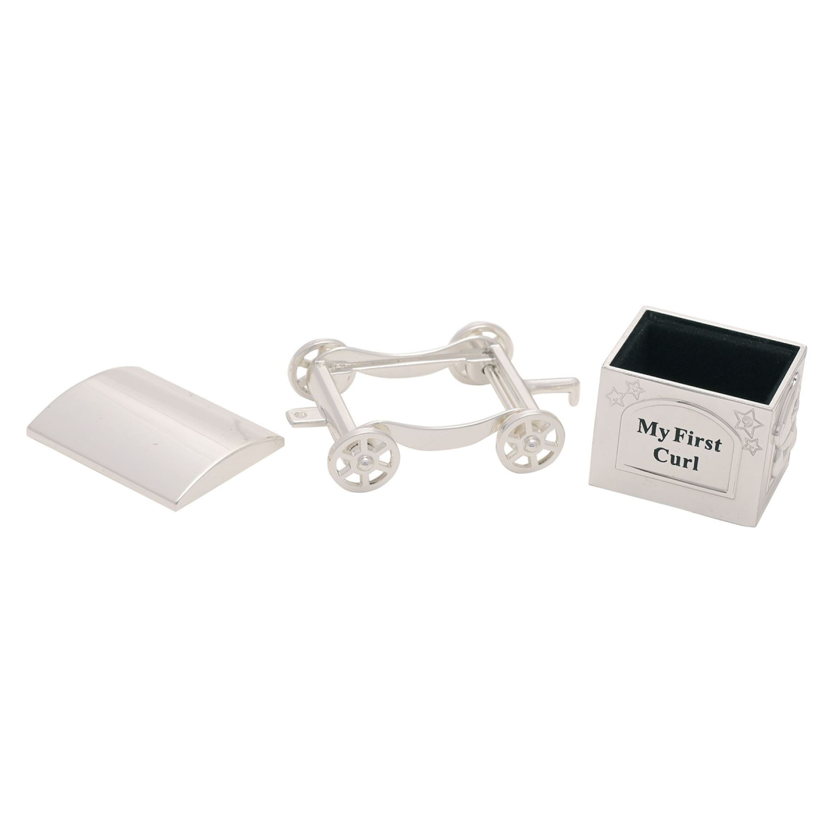 Silverplated First Tooth & Curl Set Train with 2 Carriages