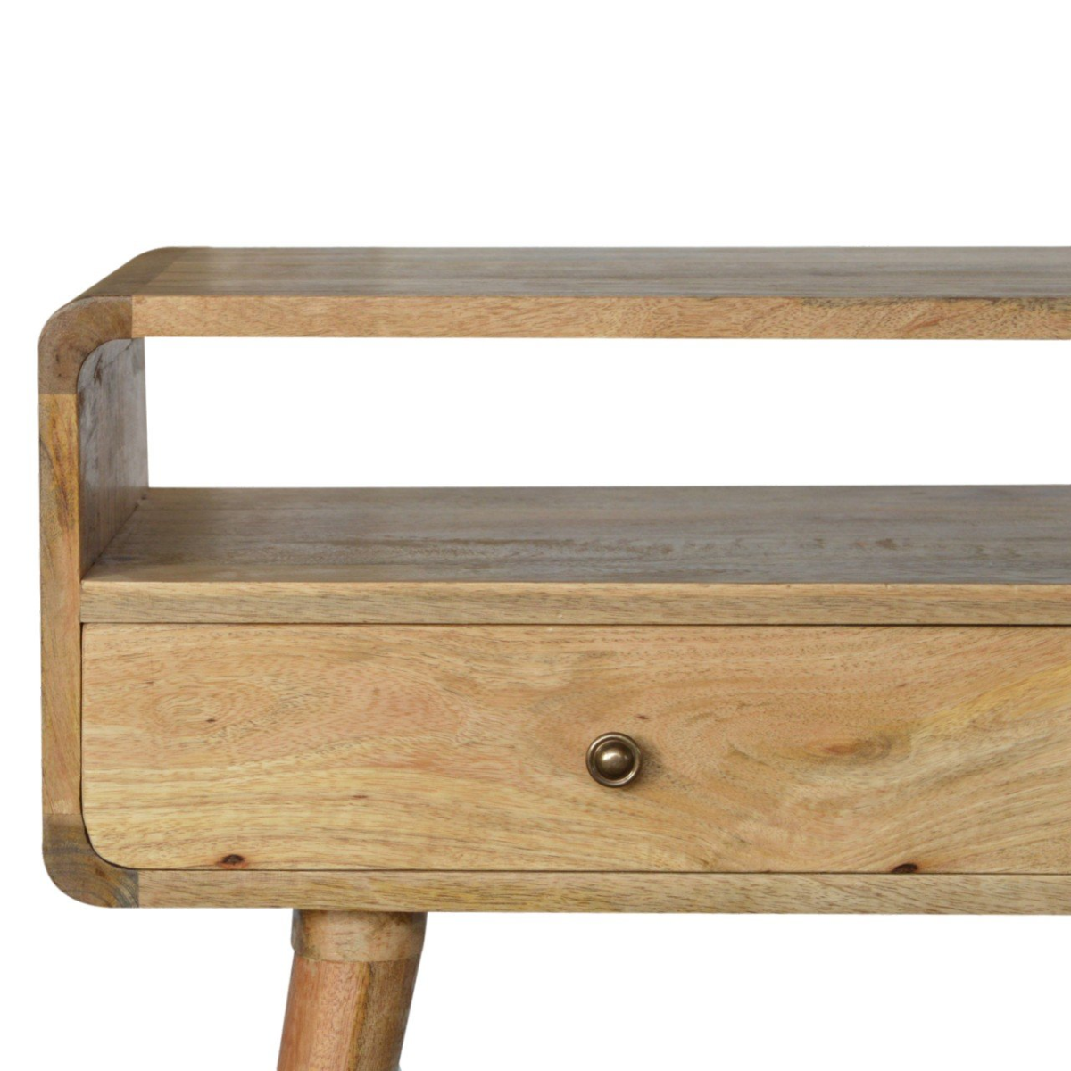 Artisan Furniture Solid Wood Curved Oak-ish Console Table