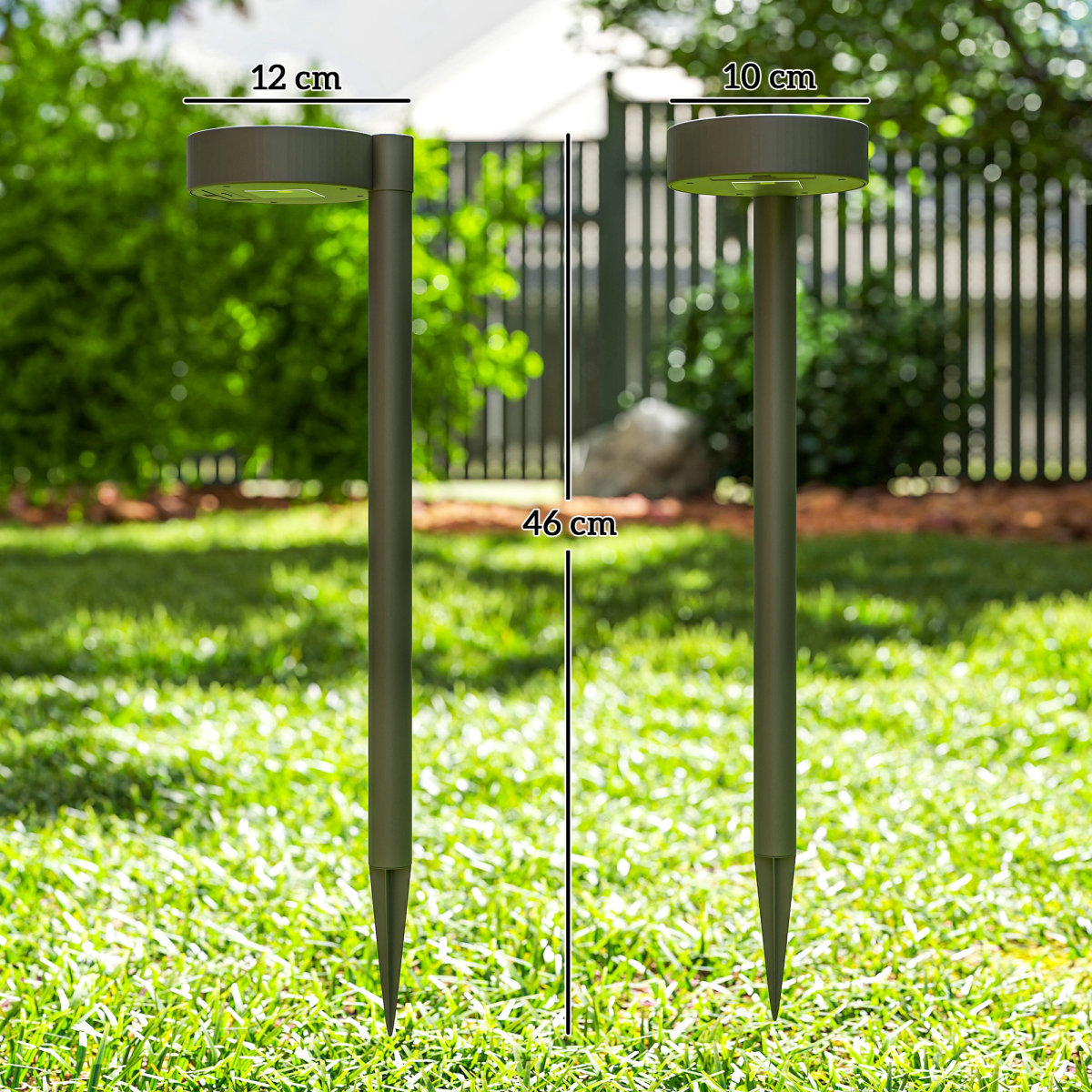 Outsunny Solar Stake Lights 8 Pack, IP44 Pathway Lighting, Auto On/Off LED