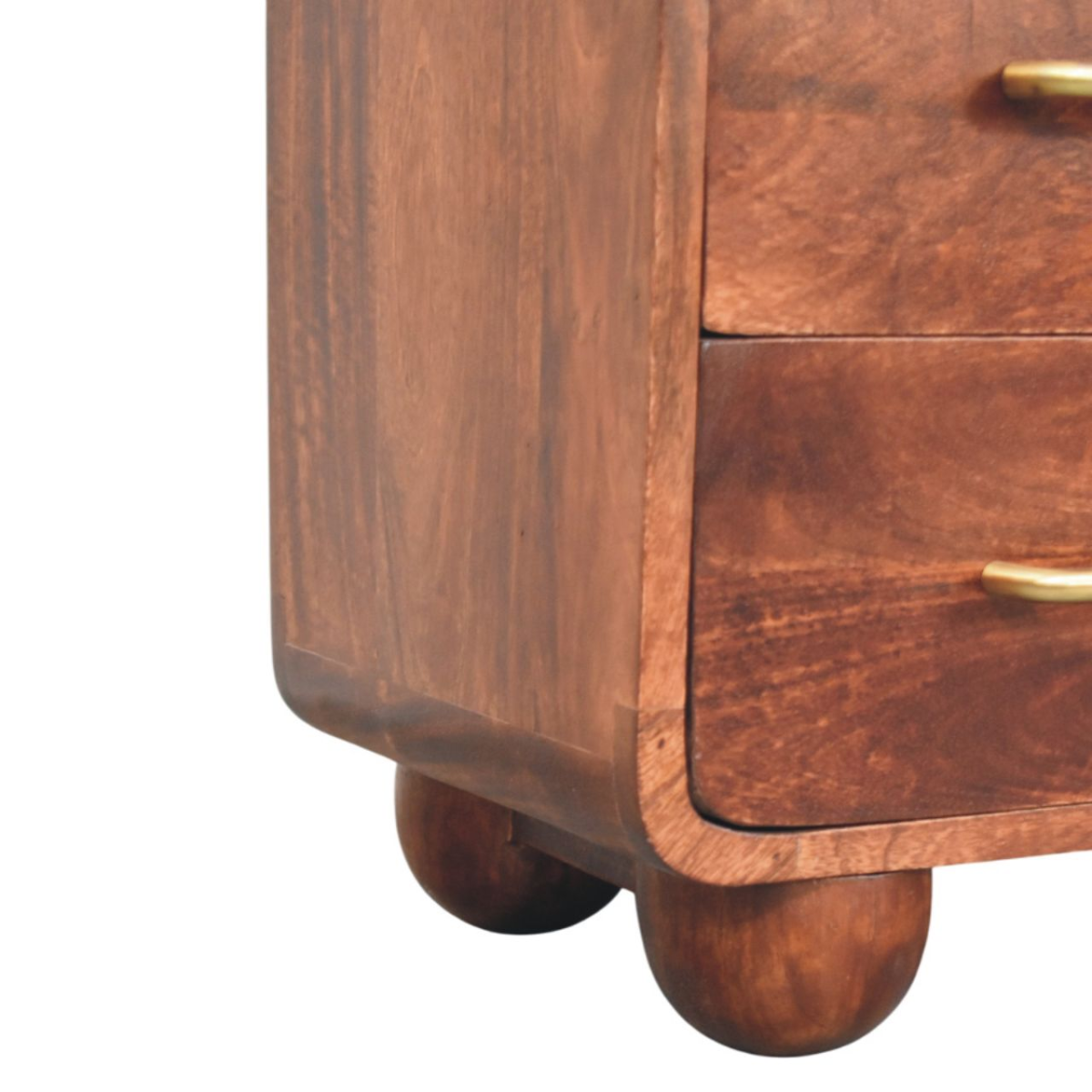 Artisan Furniture Solid Wood 3-Drawer Rounded Chest, Brown