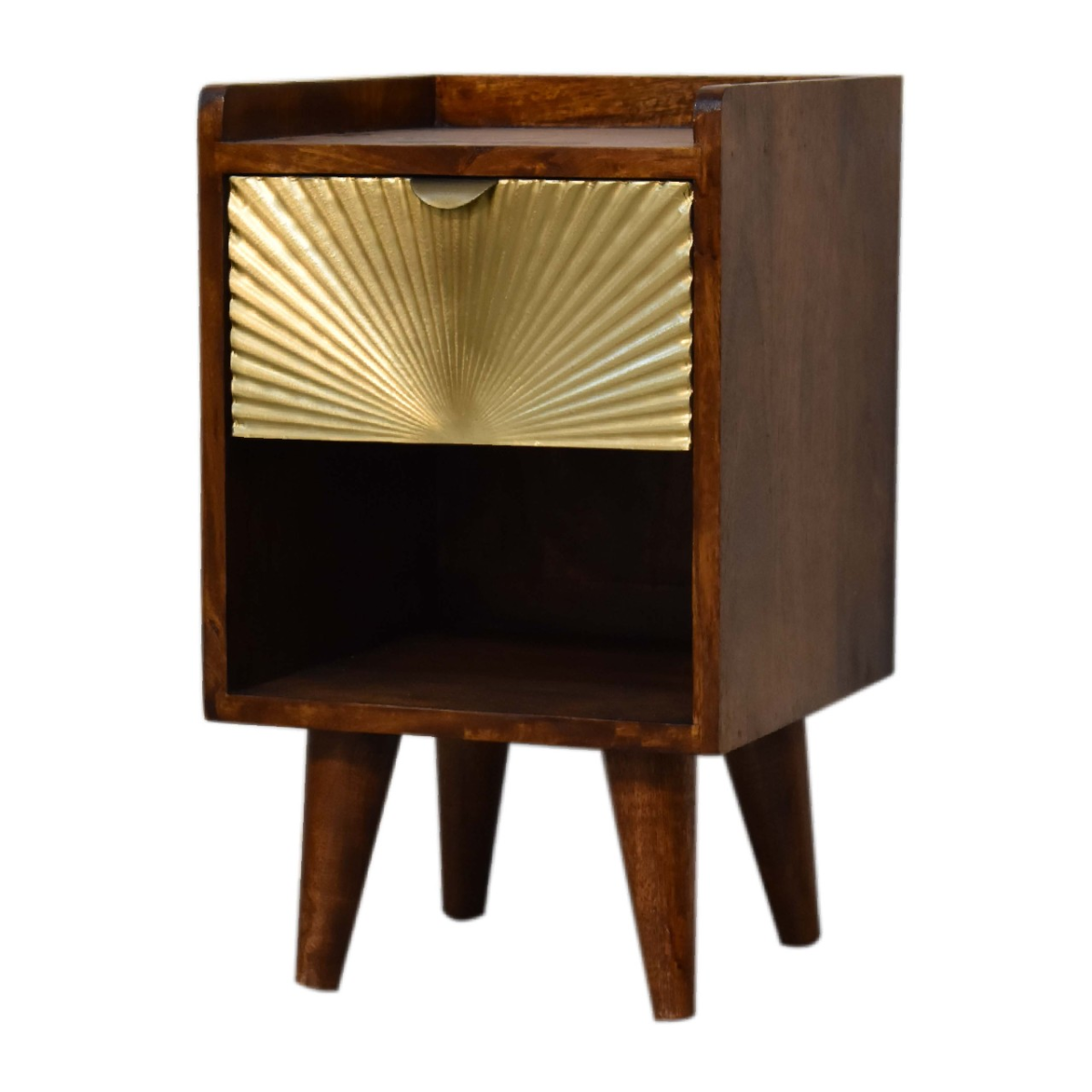 Artisan Furniture Solid Wood Mini Manila Gold 1 Drawer Bedside