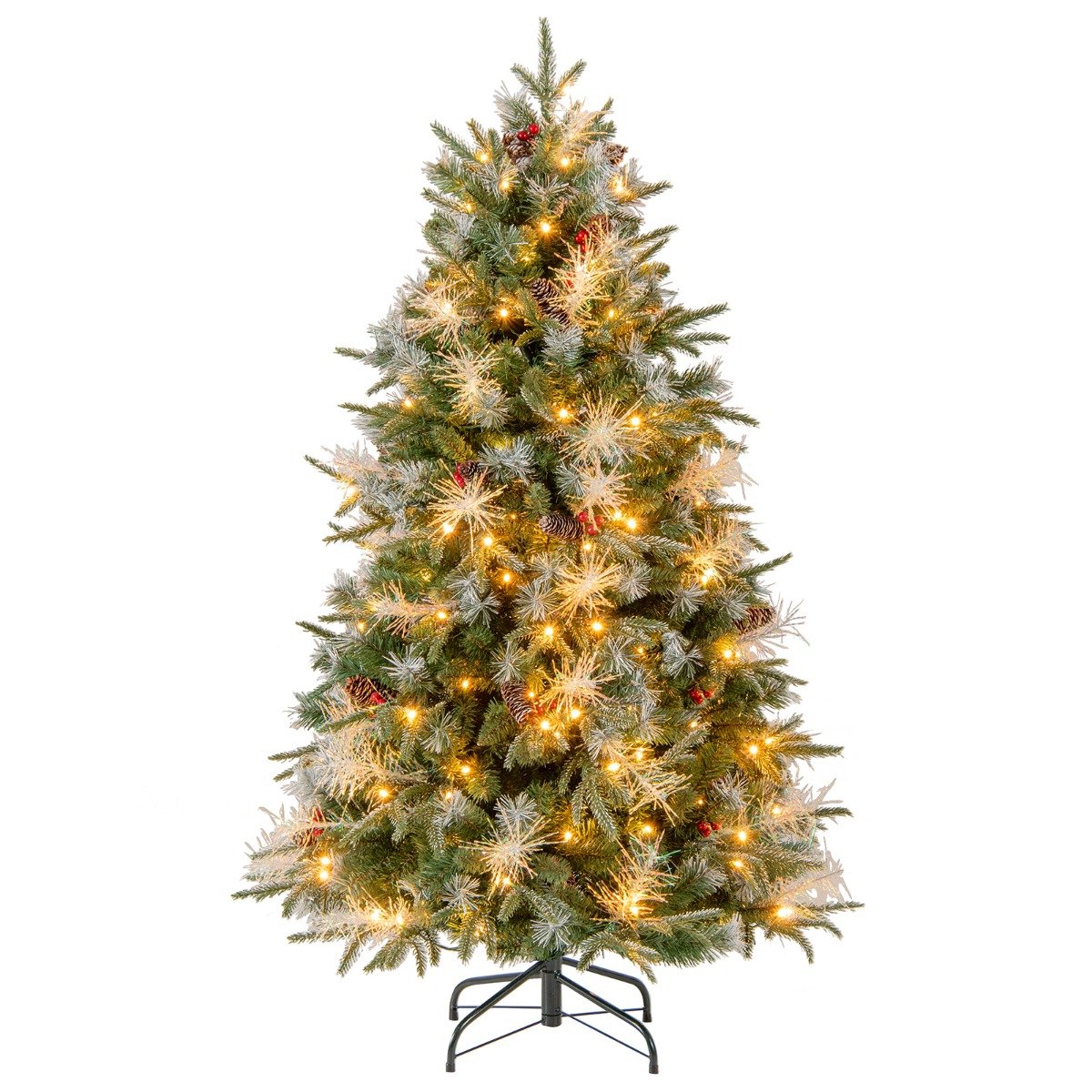 5 FT Artificial Christmas Tree Hinged Xmas Tree with 602 Branch Tips-5FT