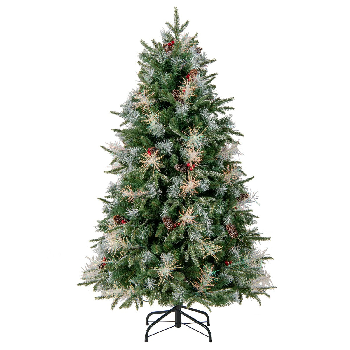 5 FT Artificial Christmas Tree Hinged Xmas Tree with 602 Branch Tips-5FT