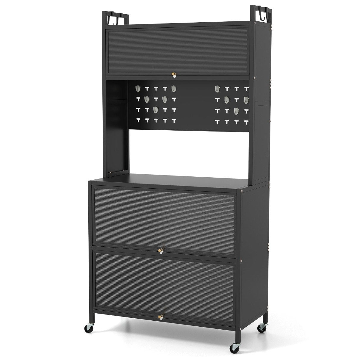 5 Tier Kitchen Bakers Rack Multifunctional Microwave Stand-White