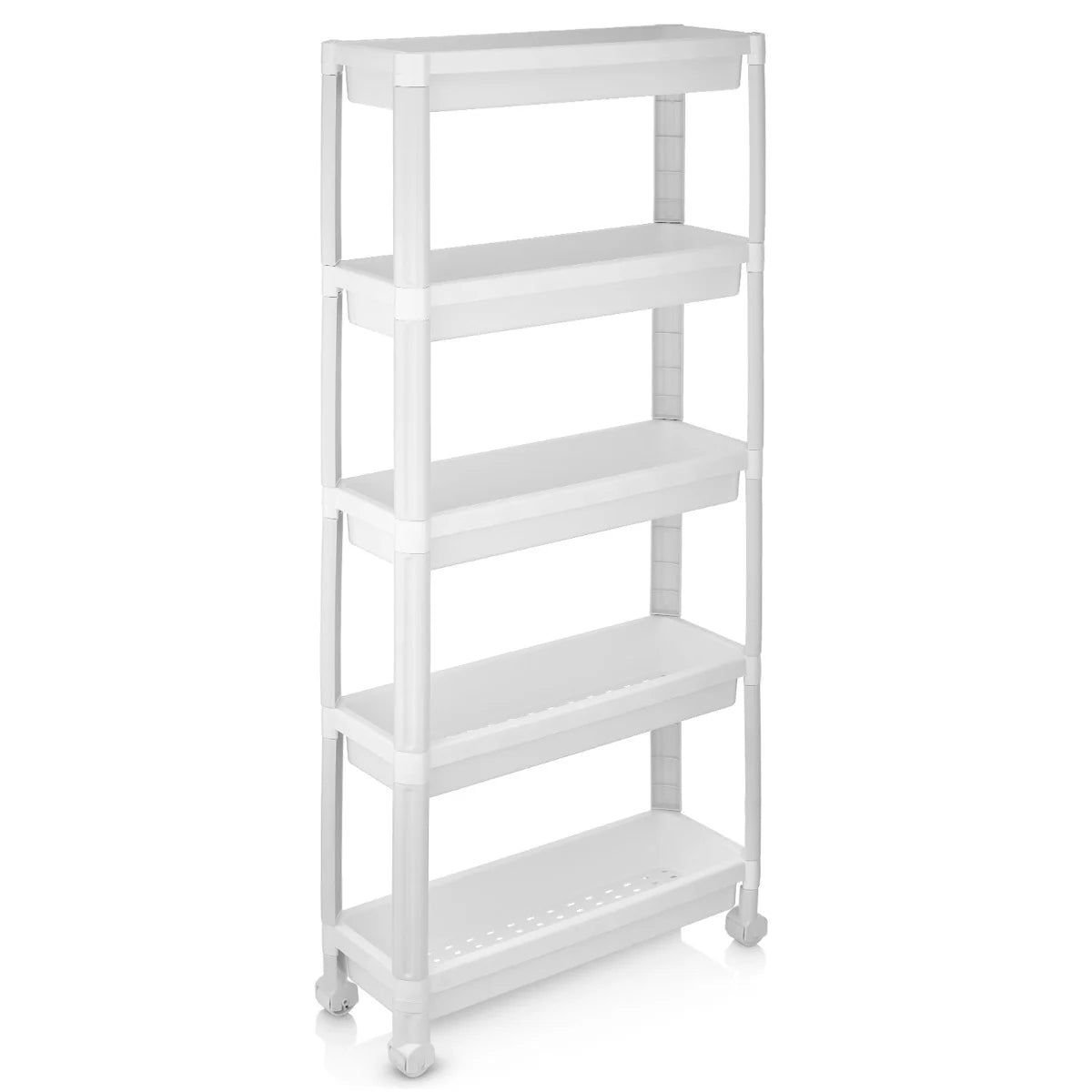 5-Tier Slim Rolling Storage Cart with Smooth Wheels for Kitchen-Black