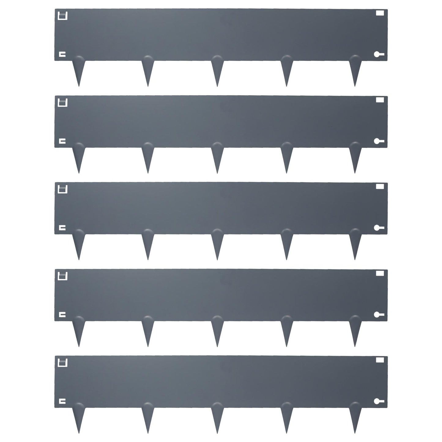 5pc Steel Lawn Edging Set - 5m x 16cm