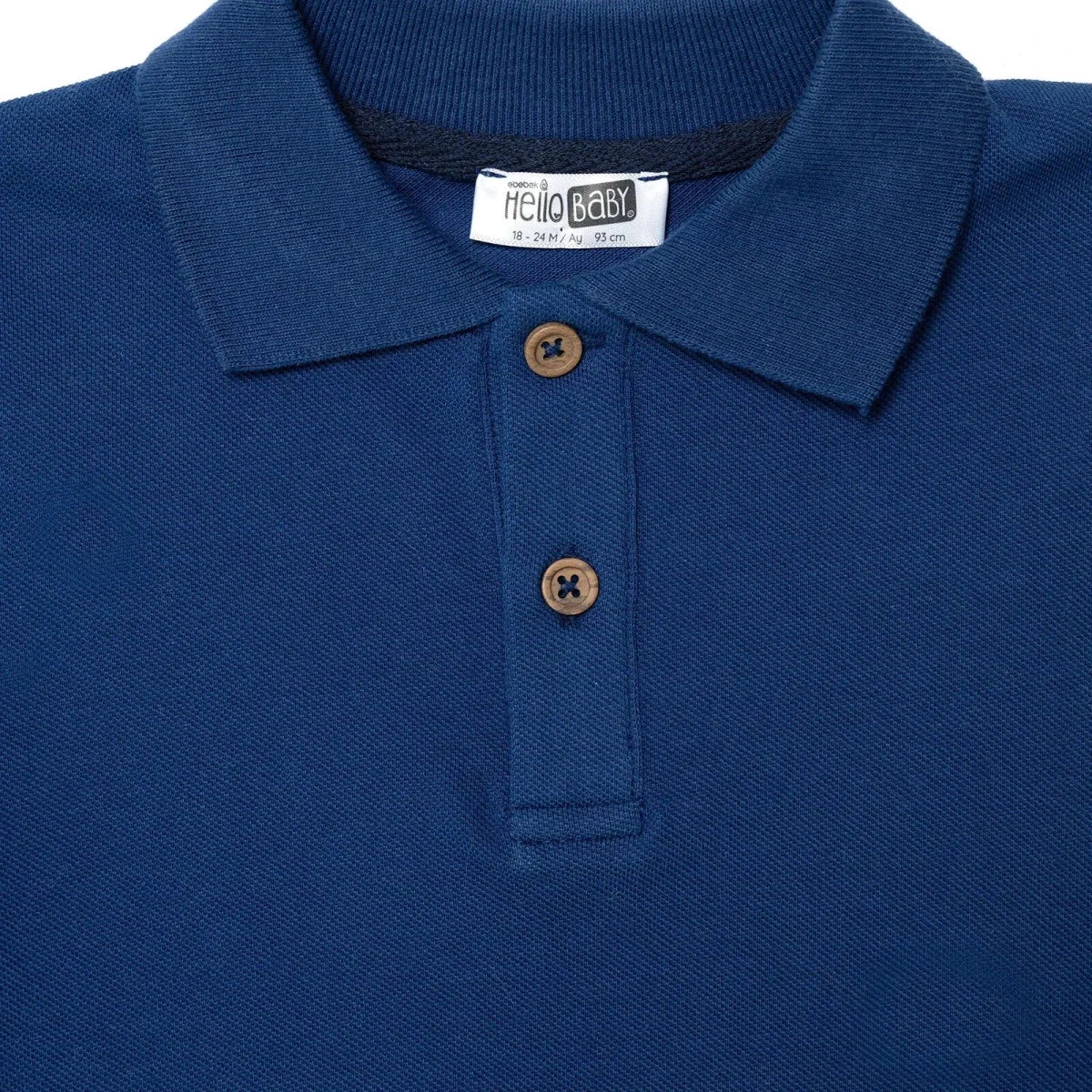 HelloBaby Boys T-shirt Buttoned Smart Line Polo Collar Short Sleeve - Navy Blue