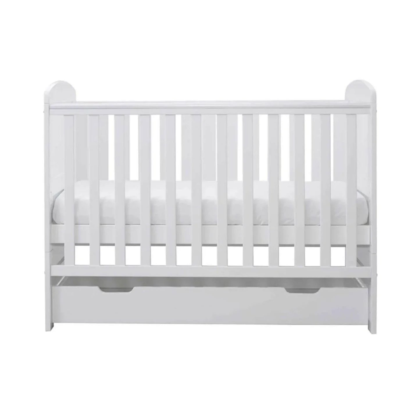 Ickle Bubba Coleby Mini Cot Bed & Under Drawer White - Fibre Mattress