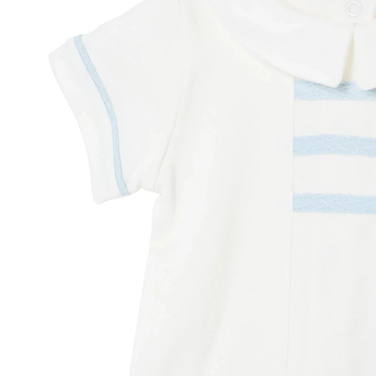 Bebetto Boys T-shirt & Shorts Set Snap Fastening Little Boss Shirt Collar Short Length Short Sleeve - Blue