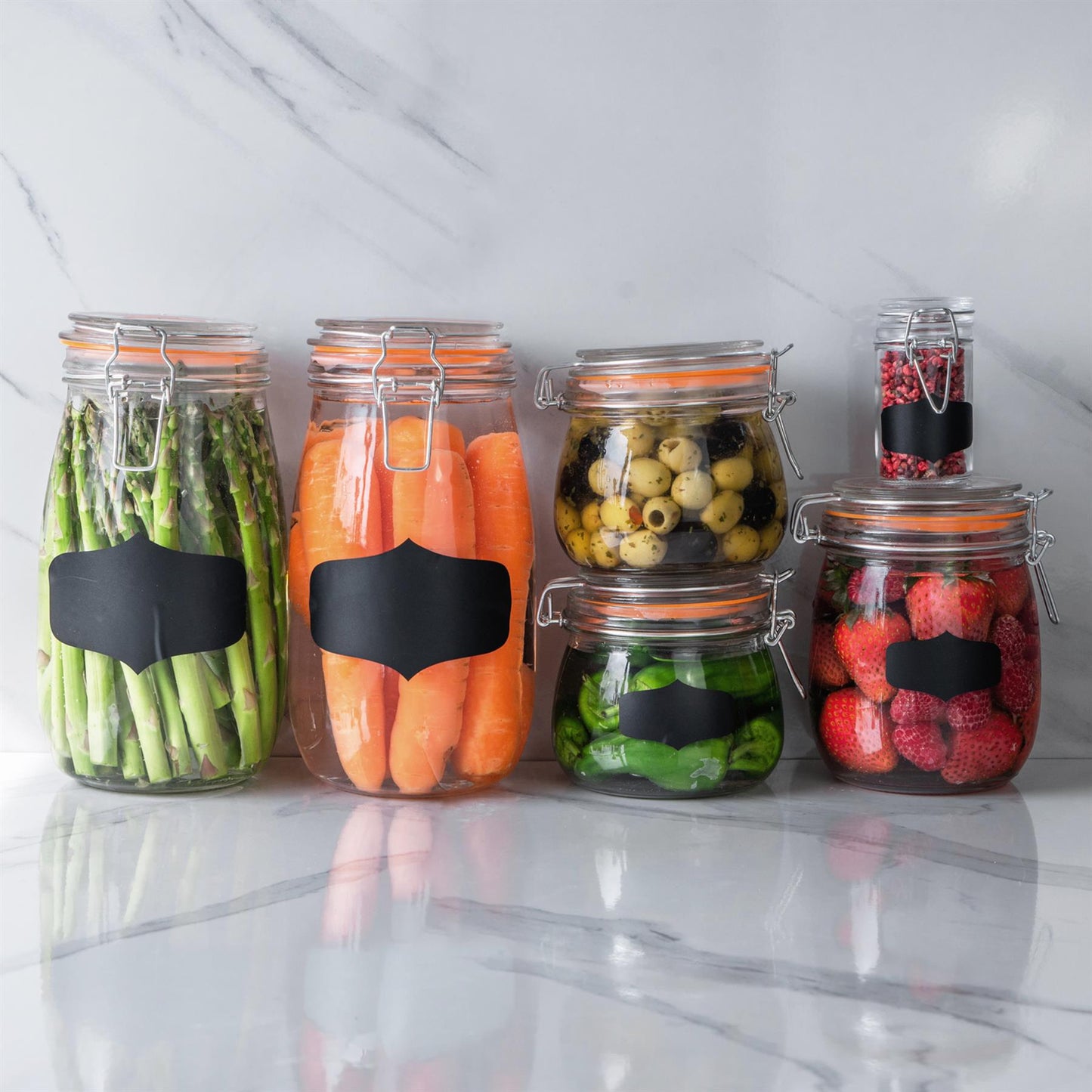 1.5L Air tight Classic Glass Storage Jar + Four Free Coloured Seals