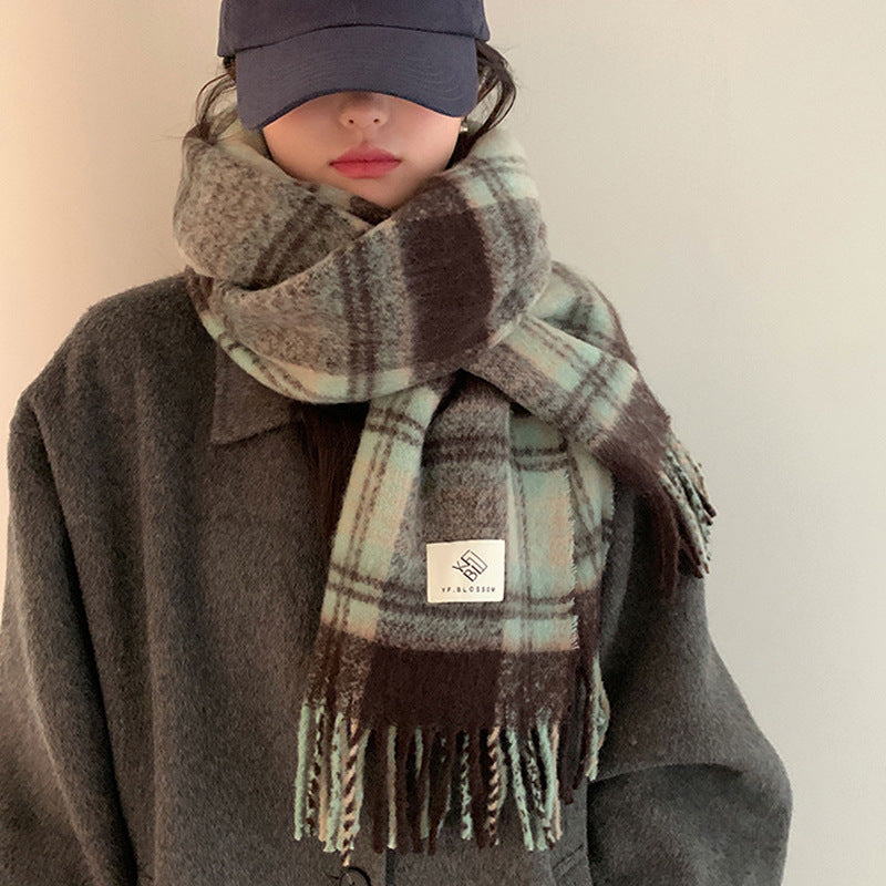 Women's Plaid Winter Scarf - Luxe Oversized Shawl & Wrap