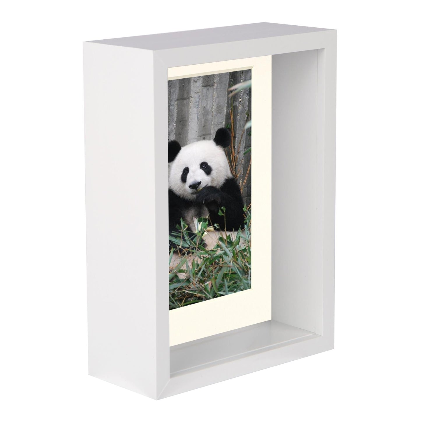 5" x 7" White 3D Deep Box Photo Frame - with 4" x 6" Mount