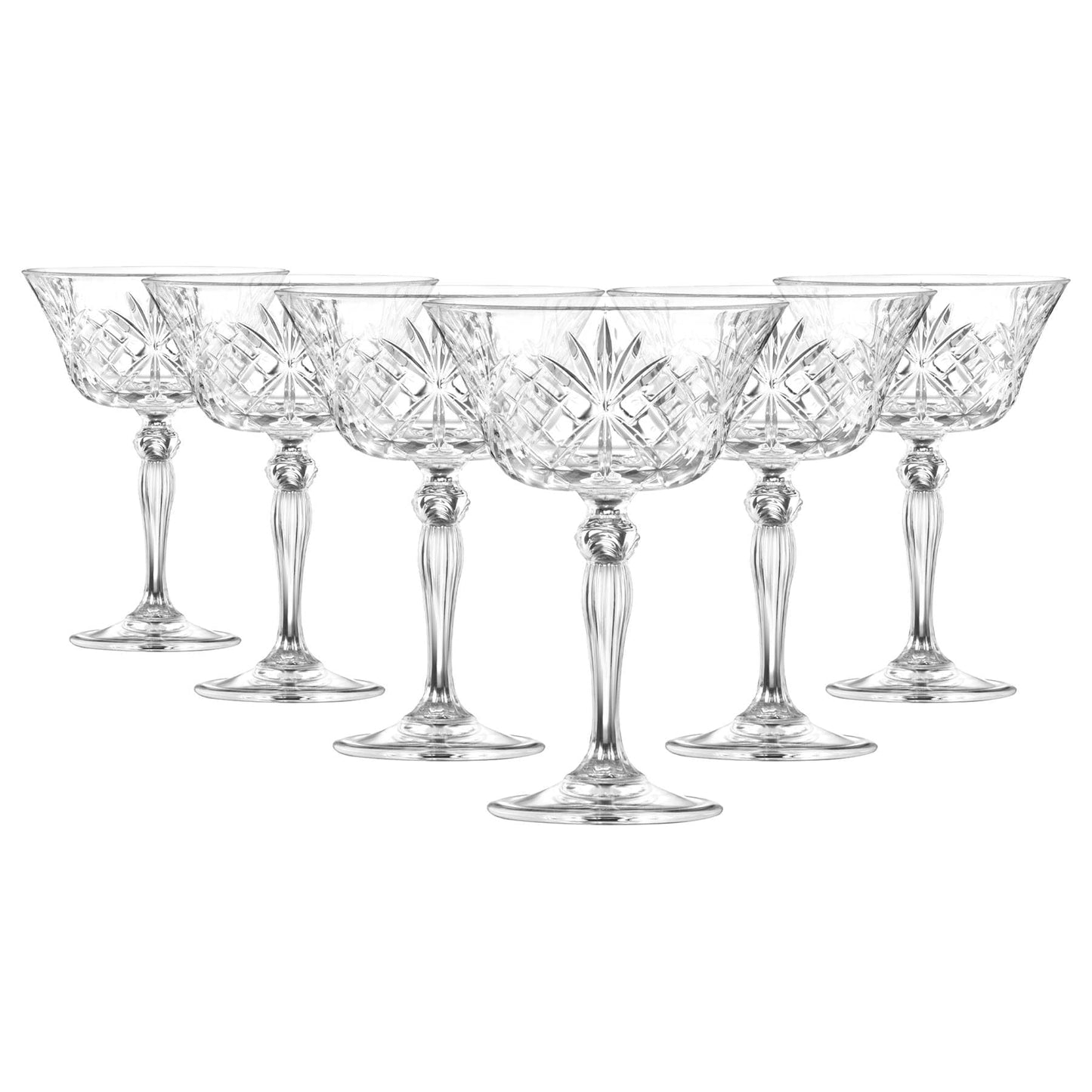 260ml Crystal Melodia Champagne Saucers - Pack of Six