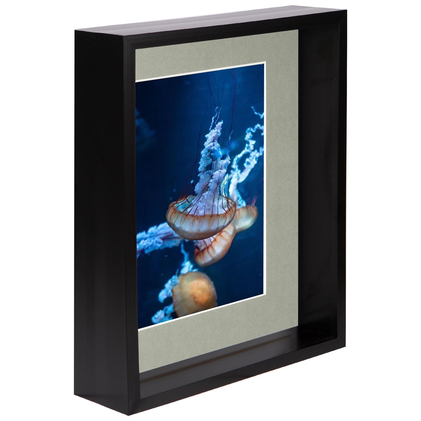 8" x 10" Black 3D Deep Box Photo Frame - with 5" x 7" Mount